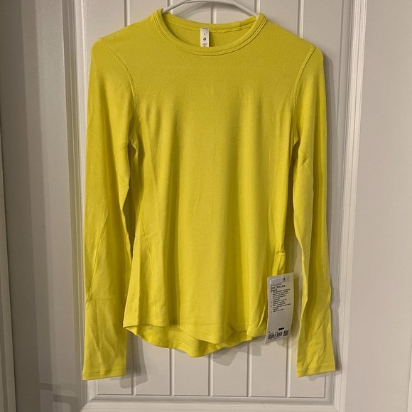 NWT Sunlight Yellow lululemon Hold Tight Long Sleeve Shirt Sz 6 - Picture 2 of 6